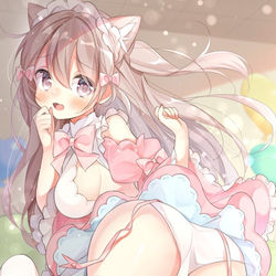 This is a pixiv picture whose title is 「恥ずかしい..がぅぅ...」.