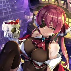 This is a pixiv picture whose title is 宝鐘マリン-宝鐘海賊団 海上都市船団 AHOY城.
