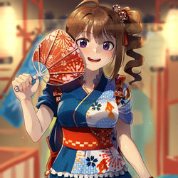 This is a pixiv picture whose title is 奈緒と夏祭りで.