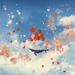 This is a pixiv picture whose title is sky whale.