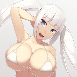 This is a pixiv picture whose title is ぱっつんついんて.