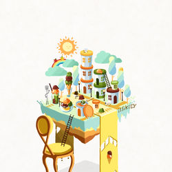 This is a pixiv picture whose title is テーブルタウン　9月.