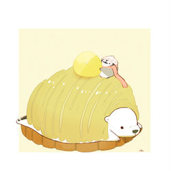 This is a pixiv picture whose title is しろくまモンブラン.