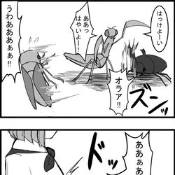 This is a pixiv picture whose title is 東方大体四コマ漫画.