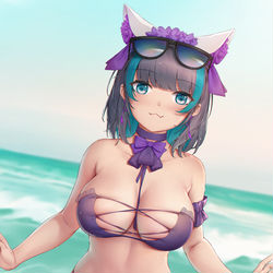 This is a pixiv picture whose title is 水着 チェシャー.