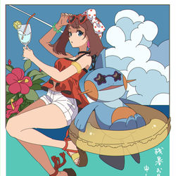 This is a pixiv picture whose title is 残暑おみまい.