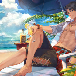 This is a pixiv picture whose title is 水着バーソロミュー.