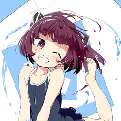 This is a pixiv picture whose title is スク水きりたん.