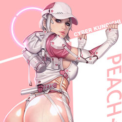 This is a pixiv picture whose title is CYBER KUNOICHI :PEACH もも酒.