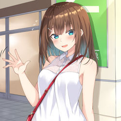 This is a pixiv picture whose title is 「いっ、いま来たとこだよ」.