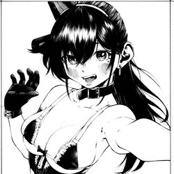 This is a pixiv picture whose title is 普段髪の毛で目を隠しているおしとやかなJkがレイヤーだった.