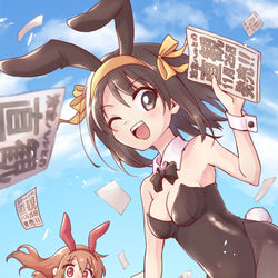 This is a pixiv picture whose title is 「涼宮ハルヒの直観」.