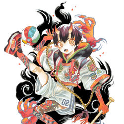 This is a pixiv picture whose title is 現世の小鬼.