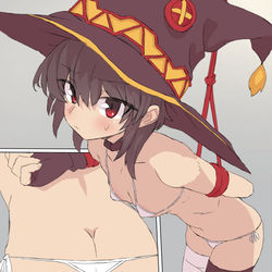 This is a pixiv picture whose title is 縛られめぐみん.