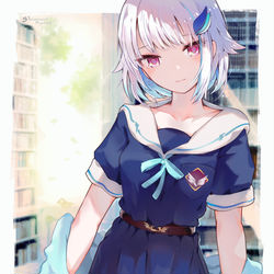 This is a pixiv picture whose title is 会話に困ると死生観をきいてくるタイプの後輩.