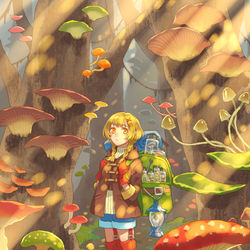This is a pixiv picture whose title is キノコの森.
