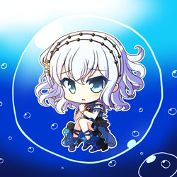 This is a pixiv picture whose title is 深海少女のましろちゃん.