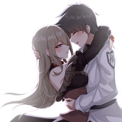 This is a pixiv picture whose title is 和丽塔贴贴~.