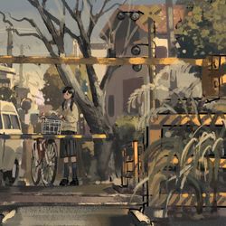 This is a pixiv picture whose title is 帰路.