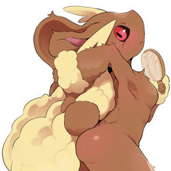 This is a pixiv picture whose title is 爆もふミミロップ.