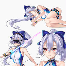 This is a pixiv picture whose title is 水着巴さん落書き詰め.