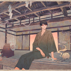 This is a pixiv picture whose title is 涼.