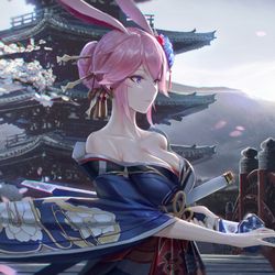 This is a pixiv picture whose title is 信花舞伎（修正版）.