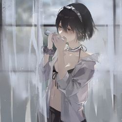 This is a pixiv picture whose title is kiss.