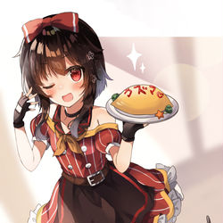 This is a pixiv picture whose title is ウェイトレスめぐみん.