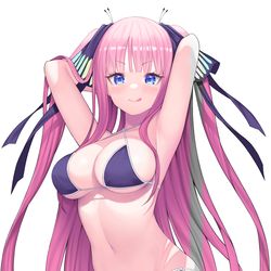 This is a pixiv picture whose title is 中野二乃 & 中野三玖  コミッション (✿╹◡╹).