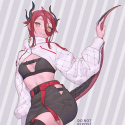 This is a pixiv picture whose title is 異色肌ドラゴン女子.