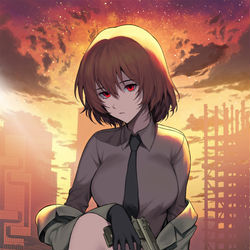 This is a pixiv picture whose title is (女体化注意) 明智吾郎 ♀.