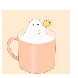 This is a pixiv picture whose title is ホットミルクマ.