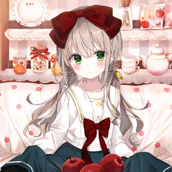 This is a pixiv picture whose title is りんごはいかが？.