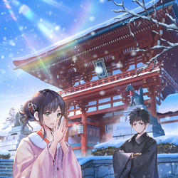 This is a pixiv picture whose title is 『京都府警あやかし課の事件簿4』.