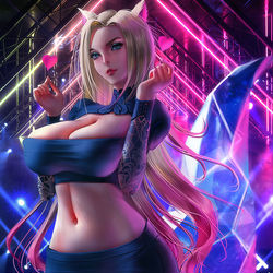 This is a pixiv picture whose title is K/DA Ahri.
