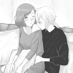 This is a pixiv picture whose title is イケメン女と箱入り娘.