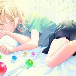 This is a pixiv picture whose title is ガラスのシャボン玉.