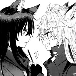 This is a pixiv picture whose title is 落書き「食べる？」.