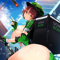 This is a pixiv picture whose title is 街で見かけた、けしからんウ〇バ〇イ〇ツ.