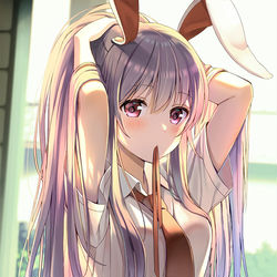 This is a pixiv picture whose title is ポニテうどんげ.