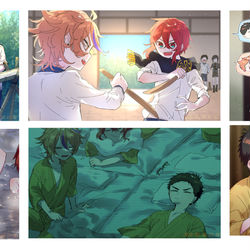 This is a pixiv picture whose title is 第一回エア大将組プチイラスト集.