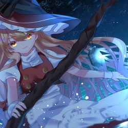 This is a pixiv picture whose title is 紅き夢の魔女との対峙.
