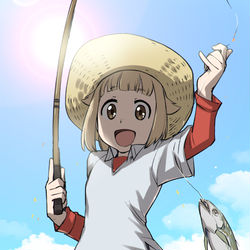 This is a pixiv picture whose title is 放課後釣りキチ日誌.