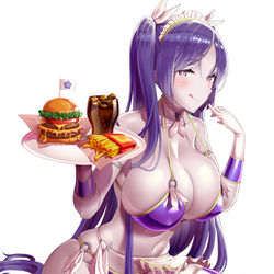 This is a pixiv picture whose title is ビキニウェイトレス頼光.