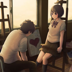 This is a pixiv picture whose title is キャンバスガール.
