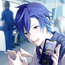 This is a pixiv picture whose title is 休日の朝の電車で作戦会議.
