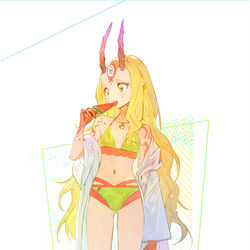 This is a pixiv picture whose title is 茨木童子－ビキニ.
