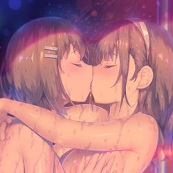 This is a pixiv picture whose title is 百合浴.