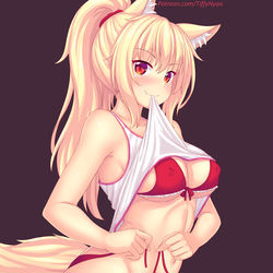 This is a pixiv picture whose title is Tying Pantsu~~.